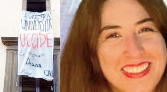Striscione per Diana all’Orientale: “La vostra Università uccide”
