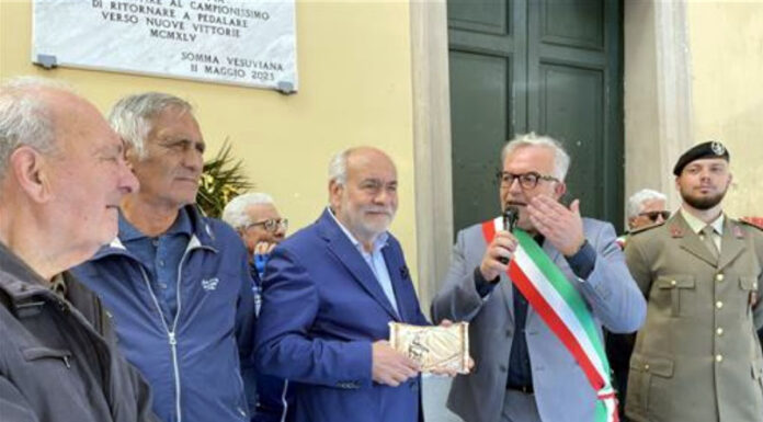 Somma Vesuviana, una targa per ricordare il falegname che donò la bici a Fausto Coppi
