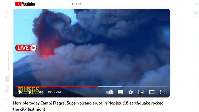 eruzione fake