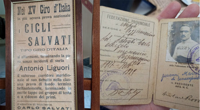 La storia del Giro d’Italia a Poggiomarino: nel 1927 la “Cicli Salvati” partecipò con la sua bici