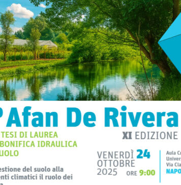 Premio “Afan De Rivera”: a Napoli il confronto su suolo, acqua e cambiamenti climatici