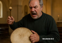 Infastidito dalle campane, va a suonare il tamburo in chiesa durante la messa
